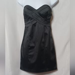 Have & Have Women's Black Satin Strapless Mini Dress. Size S